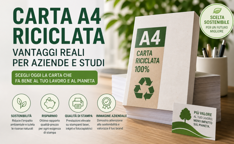 Carta A4 riciclata vantaggi reali per aziende e studi